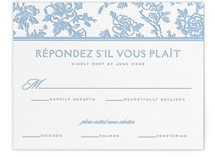 Classic Toile Letterpress RSVP Cards