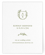 Botanical Crest Letterpress RSVP Online Enclosure Cards