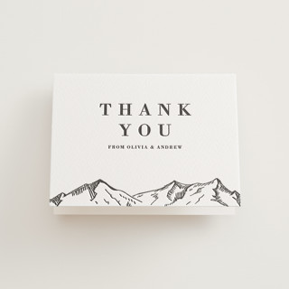 Etched Mountain Letterpress Wedding Thank You Cards