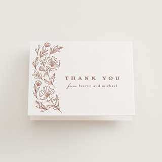 Pressed Botanicals Letterpress Wedding Thank You Cards