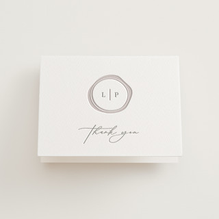 Wax Seal Monogram Letterpress Wedding Thank You Cards