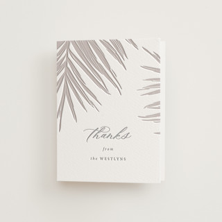 Gilded Palm Letterpress Wedding Thank You Cards