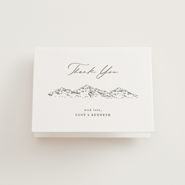 Mountainview Letterpress Wedding Thank You Cards by Sarah Brown Minted