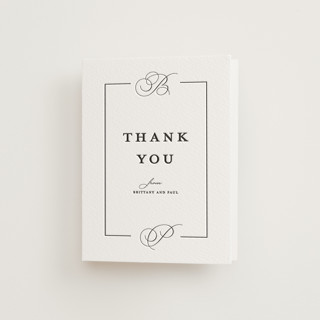 Monogram Border Letterpress Wedding Thank You Cards