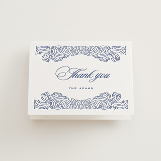 Acanthus leaves Letterpress Wedding Thank You Cards