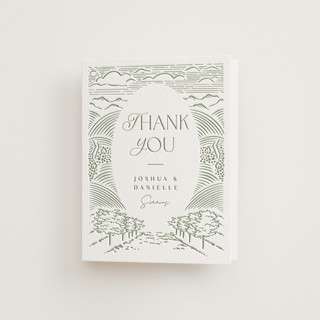 Vineyard Vows Letterpress Wedding Thank You Cards