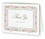 Vintage Blooms Letterpress Wedding Thank You Cards