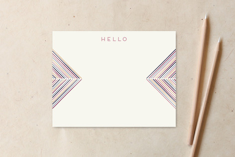 Herringbone Arrows Hello Non-Customizable Stationery