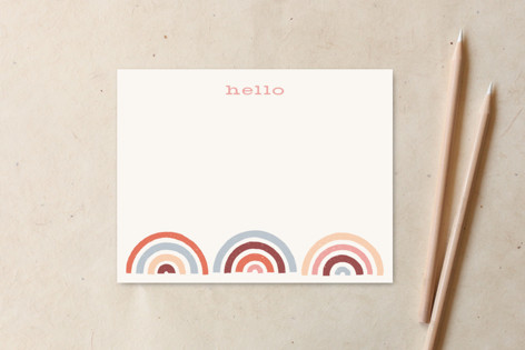 Stamped Rainbows Hello Non-Customizable Stationery
