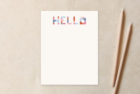 Block Letters Hello Non-Customizable Stationery