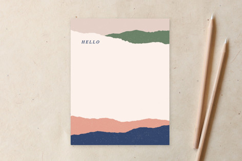Layered Hello Non-Customizable Stationery