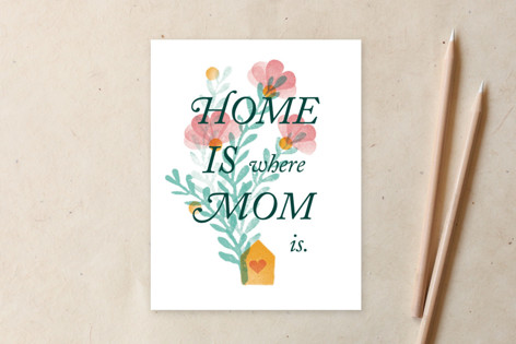 Home is where mom is Non-Customizable Stationery