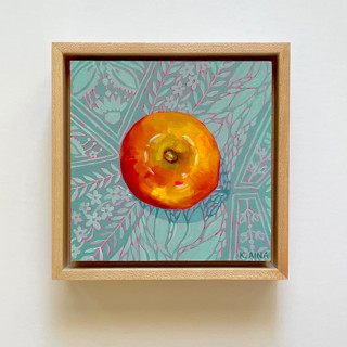 Apple Still Life in Aqua Original Painting