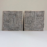 Sketchy Pair | 12" x 12" | Set of 2 Original Painting