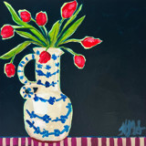 Midnight Tulips Original Painting