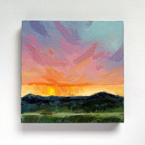 Mini Sunset Oil Painting Original Painting