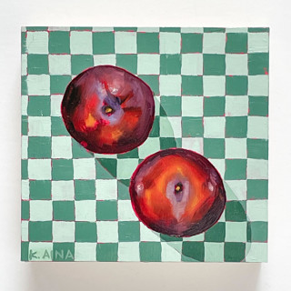 Checked Plums Original Painting