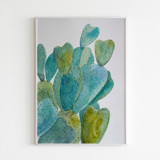 Watercolor opuntia original painting Original Painting