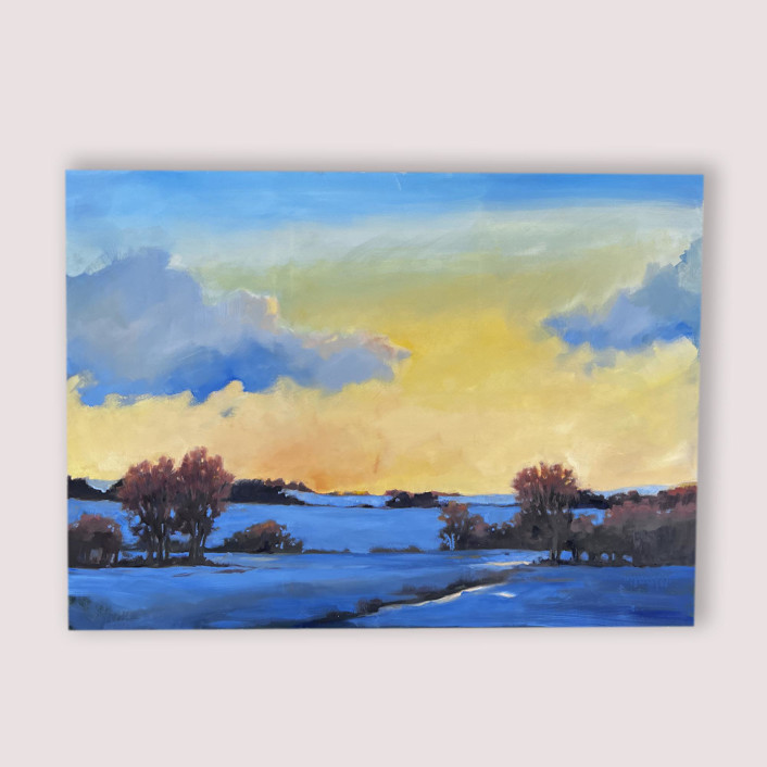 January Blue Original Original Painting by Stephanie Goos Johnson Minted