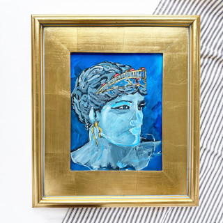 Aphrodite, Godess of Love, in Blues Original Painting