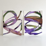 Violet Cell Pair Original Painting