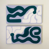 Mirror Blooms- Set of 2 Original Acrylic Paintings Original Painting