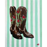 Tulips Boots Original Painting