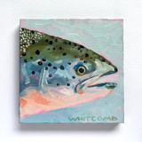 Mini Trout Oil Painting Original Painting