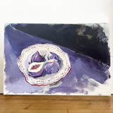 Figs in a plate origina... by Lucrecia Caporale