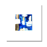 Gold Foil Abstract Coastal Blue - Marine Abstract II Original Mixed Media