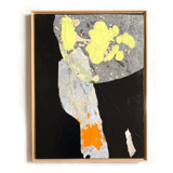 Yellow Leaf Moon Original Mixed Media