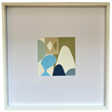 Blue landscape under the moon Original Mixed Media