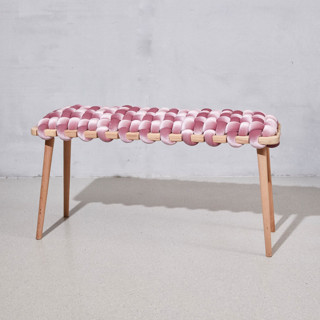 Mauve Velvet Woven Bench 120 Benches