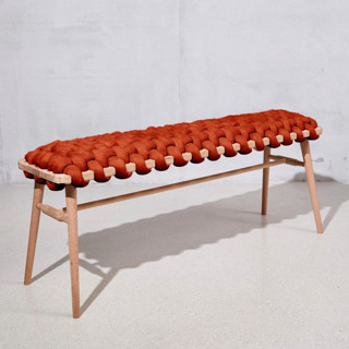 Red Earth Vegan Suede Woven Bench 120cm Benches