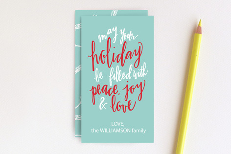 Hand Lettered Peace, Joy & Love  Non-Custom Mini Cards