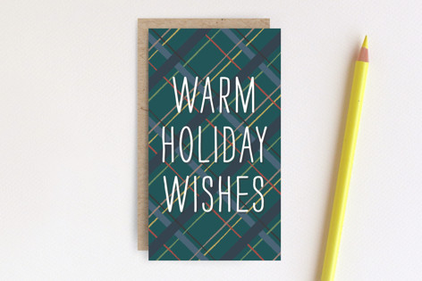 Plaid Winter Scarf Tag Non-Custom Mini Cards