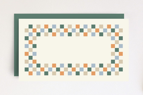 Checkered Thanksgiving Place Card Non-Custom Mini Cards