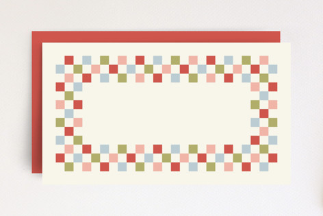 Checkered Christmas Place Card Non-Custom Mini Cards