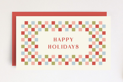 Checkered Holiday Gift Tag Non-Custom Mini Cards