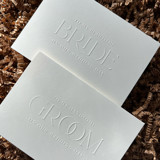 Luxe Embossed Cream Bride & Groom Cards, Set of 2 Bridesmaid gifts