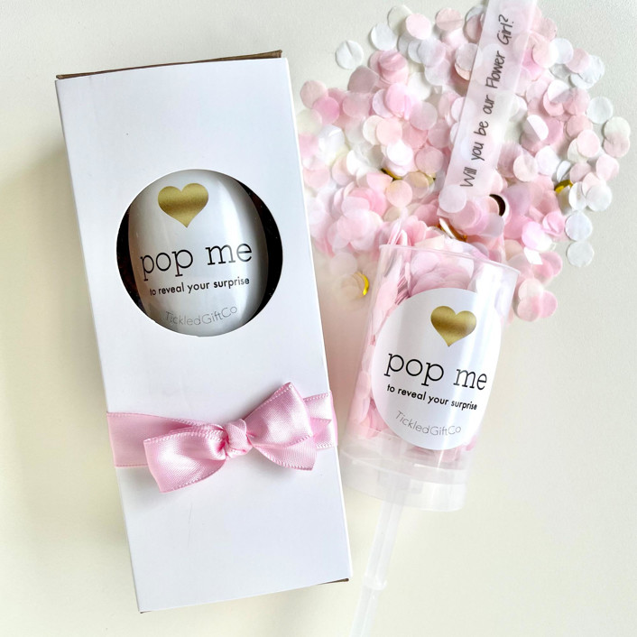 Flower Girl Confetti Popper Proposal Pink Lemonade Bridesmaid gifts