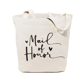 Maid of Honor Wedding Cotton Canvas Tote Bag Bridesmaid gifts
