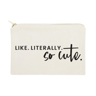 Like. Literally. So Cute. Cotton Canvas Cosmetic Bag Bridesmaid gifts