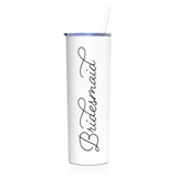 Bridesmaid Tumbler | White | 20 Ounce Stainless Steel Bridesmaid gifts