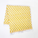 Suzani Yellow and White Quilted Cotton Throw Blanket Blankets and Throws