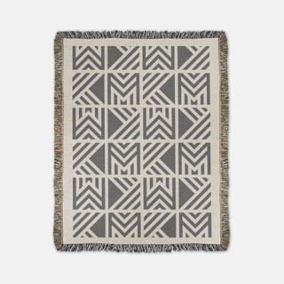 Signet Throw Blanket - Natural/Charcoal Grey Blankets and Throws