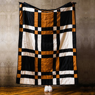 Patchwork Plaid Quilt Throw - Camel Blankets and Throws