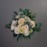White Classic Bridesmaids Bouquet Lamb Ears Peony Bouquets