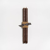 13" Elderberry Tree Twig Tapers 100% Beeswax (pair) - Espresso Candles & Holders