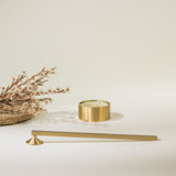 Brass Tealight Holder with Candle Snuffer - Set of 2 Candles & Holders